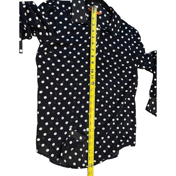 ModCloth Be Buzzworthy Button-Up Top Dotted Blouse Black White Career Size‎ XS - Picture 11 of 12